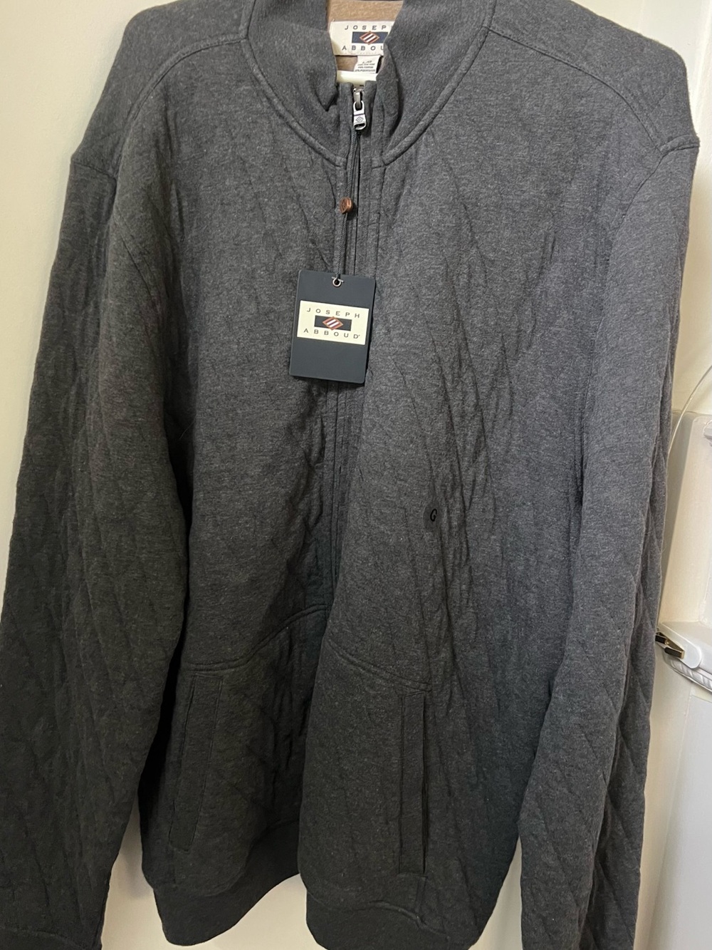 NWT Joseph Abboud Men’s Dark Gray Full-Zip Sweater Jacket